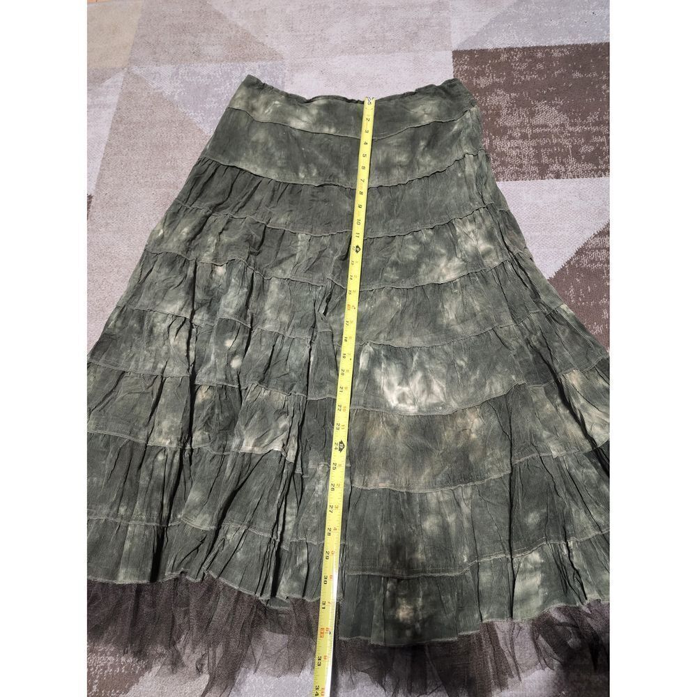 Magnet Women’s Cotton Gypsy Skirt Olive Green Boho Maxi Skirt Size 8 Medium - Picture 8 of 15